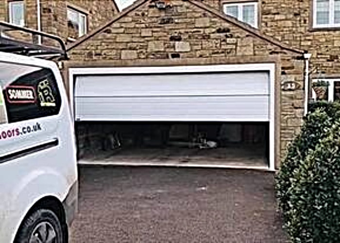 White Automatic Sectional Garage Door 