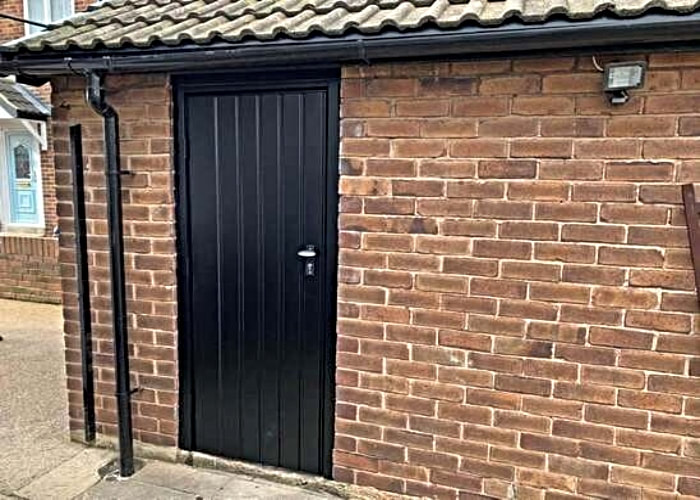Black Pedestrian Garage Side Door